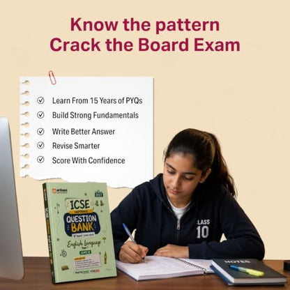 Arihant ICSE Question Bank Class 10 Mathematics For Board Exam 2027 | 26 Years Chapterwise & Topicwise PYQs (2026–2001) with Detailed Step-by-Step Solutions, Examiner's Comments,Tips & 3 Sample Papers