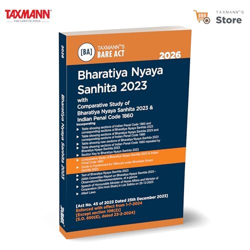 Taxmann's Bharatiya Nyaya Sanhita 2023 [Bare Act] – Affordable Edition | Presenting the Complete Statutory Text Supported by Comparative Tables | Punishment Guides | Legislative Background Materials