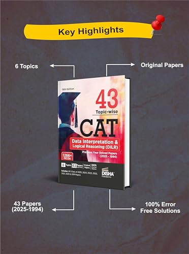 Disha 43 Topic-wise CAT Verbal Ability & Reading Comprehension (VARC) Previous Year Solved Papers (2025 - 1994) 19th edition | Previous Year Questions PYQs for CAT 2026