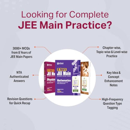 Arihant 8 Years JEE Main Mathematics PYQ Book 2027 | Chapterwise, Topicwise & Levelwise 3000+ MCQs| NTA Authenticated Answers, Chapter Weightage, Revision Questions & Topicwise Worksheets