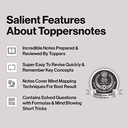 SSC CGL Exam Study Material Notes for Maths, English, General Studies & Reasoning Set of 5 Books in English, ToppersNotes Latest Edition
