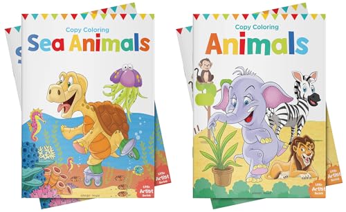 Little Artist Series Sea Animals: Copy Colour Books & Little Artist Series Animals: Copy Colour Books