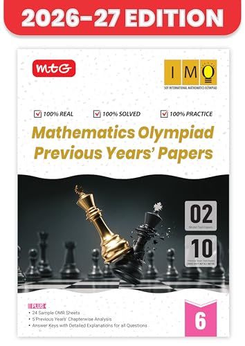 MTG IMO Olympiad 10 Previous Years Papers Class 6 Mathematics (2025-2021 Set A & B) - Model Test Papers with 24 Sample OMR Sheets | PYQ Book For SOF Olympiad 2026-27 Exam