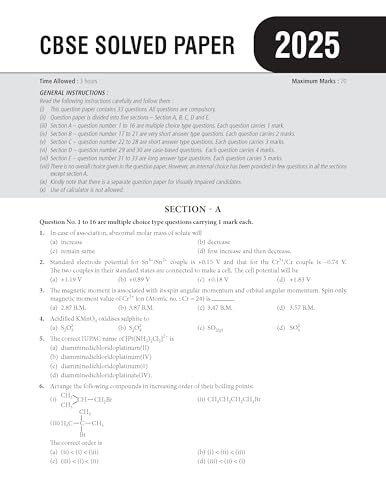 MTG CBSE Class 12 Chapterwise Question Bank Chemistry For 2027 Board Exam | Based on Latest CBSE Syllabus with 1500+ Questions