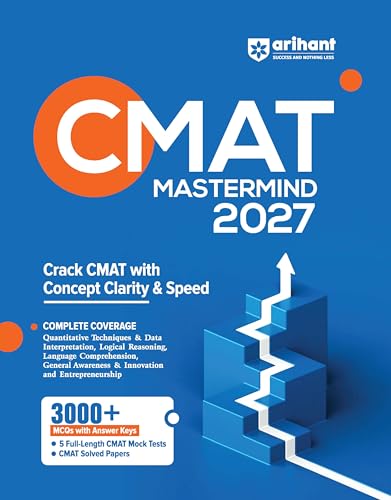 Arihant CMAT Mastermind 2027 | Complete Guide for CMAT Exam | 3000+ MCQs with Answer Key | 5 Mock Tests & Solved Papers | Quant, LR, English, GK