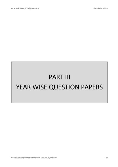 UPSC Mains PYQ: Topic wise Questions and Year wise Papers (Essay + GS 1-4)