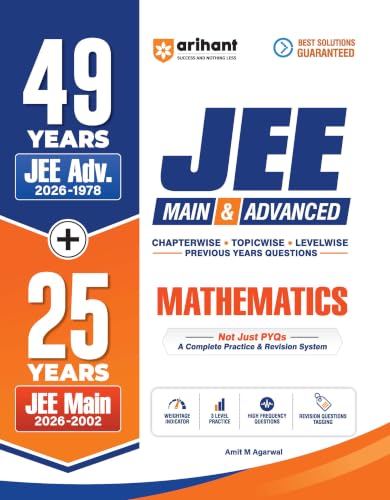 Arihant 49 Years JEE Advanced (1978–2026) & 25 Years JEE Main (2002–2026) PCM Combo | Physics, Chemistry & Mathematics Chapterwise, Topicwise & Levelwise PYQs | 3-Level Practice & Questions