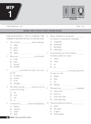 MTG English (IEO) Olympiad Prep Guide Class 5 | Detailed Theory, Exercise with Self Test For Practice | SOF Olympiad Books For Exam 2026-27 (Useful For Level-1 & 2)