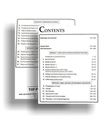 TOP NIOS Social Science Guide Class 10 (T-213)