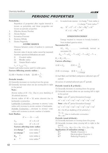 ALLEN Chemistry Handbook For IIT-JEE Exam (English)