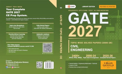 GATE 2027 Civil Engineering | Topic-wise Previous Year Solved Papers (2000–2026) | 27 Years PYQ with Detailed Solutions | MCQs, NTQs & MSQs | GATE CE Topicwise Question Bank