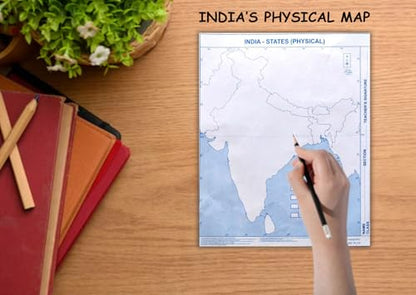 India and World's OutLine Map (100 Nos) : Set of 4 (25 each type Nos)