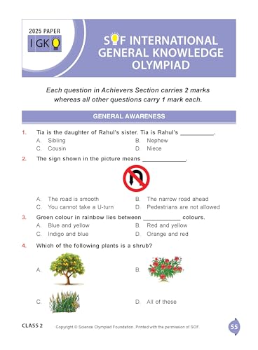 MTG International General Knowledge Olympiad (IGKO) Workbook Class 2 - Chapter-wise MCQs with Achievers Section - SOF Olympiad Books For 2026-27 Exam