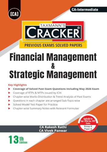 Taxmann's CRACKER COMBO for CA Inter | Sept. 2026/Jan. 2027 Exams | Group II – Papers 4 to 6 | CRACKER Series | CMA, Auditing, and FM SM | June 2026 Edition | Set of 3 Books