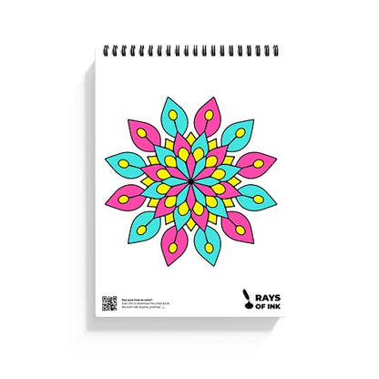 Rays Of Ink Mandala Coloring Book Combo For Young and Adults | Ideal For Stress Relieving, Relaxing & Meditation | Enhances Fine Motor Skills| 120 GSM Thick Paper | Set of 2 (Beginner and Advanced)
