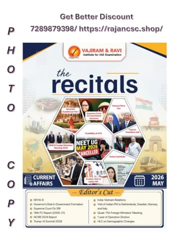 Vajiram & Ravi 'The Recitals' 6 Months Combo (Jan to June 2026) | Monthly Current Affairs with Editor's Cut for UPSC Civil Services Exam [Photocopy Material]