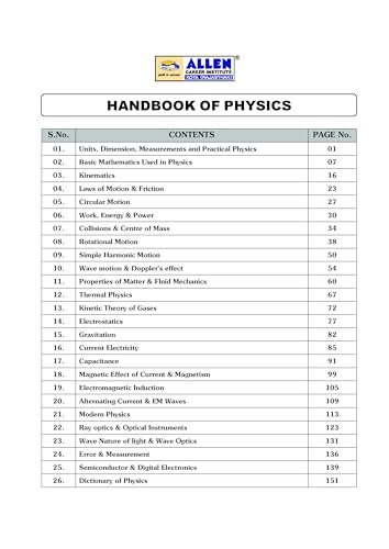 ALLEN Physics, Chemistry, Maths Handbook For IIT-JEE Exam (English) (Set of 3 books Combo) | NON RETURNABLE