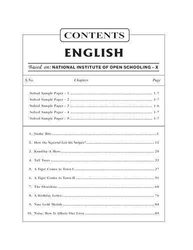NEERAJ N -202 English Book For Class - 10th- NIOS - Chapter Wise Help Book / Guide including Many Solved Sample Papers and Important Exam Notes– Published by Neeraj Publications