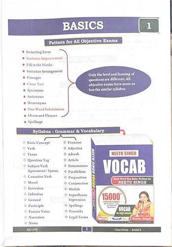 Neetu Singh English Class Notes (Bilingual) | Updated 2026 Edition | KD Publication | Government Exams Preparation