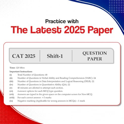 Oswaal CAT (COMMON ADMISSION TEST) | 25 Years’ | Chapterwise & Topicwise | Solved Papers | 1993 - 2008 & 2017 - 2025 | For 2026 Exam
