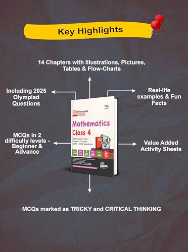 Disha Olympiad Champs Mathematics Class 4 with Chapter-wise Previous 13 Year (2013 - 2025) Questions 7th Edition | Complete Prep Guide with Theory, PYQs, Past & Practice Exercise