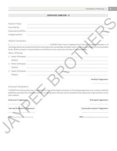Cumulative Record Book - Fundamentals of Clinical Nursing for BSc Nursing Students | Complete Skill Checklists, Clinical Diary and Semester-wise Evaluation as per Revised INC Syllabus