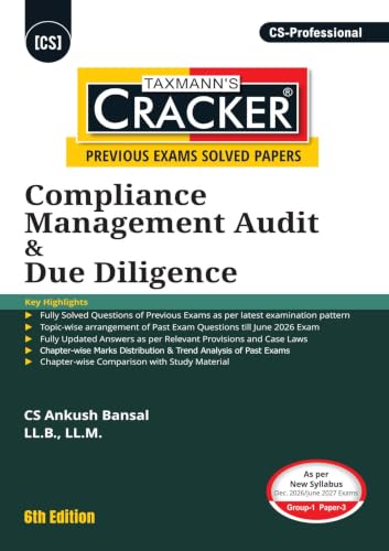 Taxmann's CRACKER COMBO for CS Professional | Dec. 2026/June 2027 Exams | Group 1 – Papers 1 to 3 | CRACKER Series | ESG, Drafting/DPA, and CMADD/Due Diligence | June 2026 Editions | Set of 3 Books