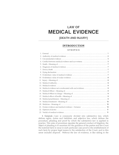 Medical Evidence | Death and Injury | Topic wise case laws on Medical Evidence | With Cross References to New Criminal Laws