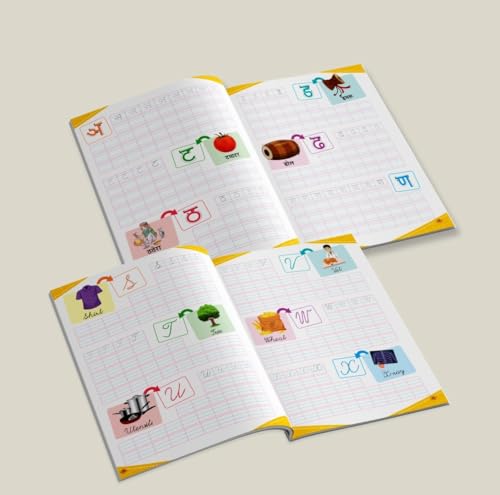 All in One - Writing Practice Fun - Write and Practice Capital Letters, Small Letters, Cursive Writing, Hindi Varnamala and Numbers - Book for Kids 2+ Years Old