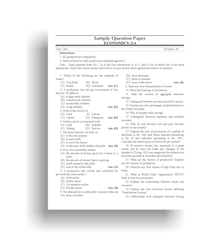 TOP NIOS Class 10 Economics 214 English Medium Guide (Including Objective Type MCQs) | Updated with Latest Syllabus and Exam Pattern as per NIOS Latest Notification