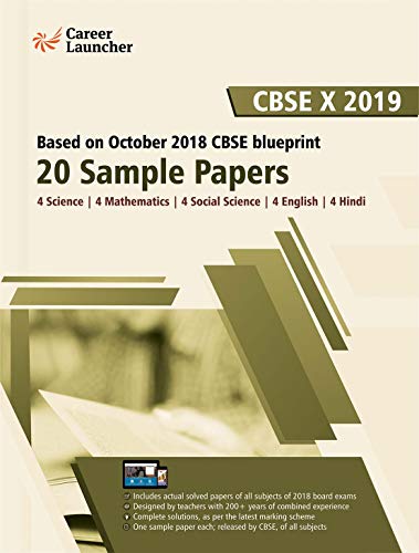 CBSE Class X 2019 - 20 Sample Papers book cover