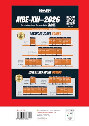 Taxmann's AIBE – All India Bar Examination | CRACKER – Covering Bare Act Navigation | Answering Strategies | Subject-wise Guides | In-Depth Analysis of AIBE-XX | 11 Years of Solved Papers | Others