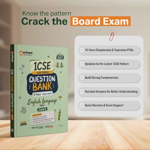 Arihant ICSE Question Bank Class 10 Chemistry For Board Exam 2027 | 26 Years Chapterwise & Topicwise PYQs (2026–2001) with Detailed Step-by-Step Solutions, Examiner's Comments, Tips & 3 Sample Papers
