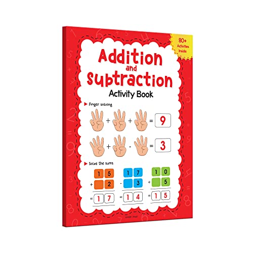 Addition and Subtraction Activity Book For Children - 80+ Activities Inside [Paperback] [2022] Wonder House Books book cover