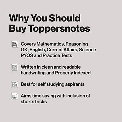 SSC CGL Exam Study Material Notes for Maths, English, General Studies & Reasoning Set of 5 Books in English, ToppersNotes Latest Edition