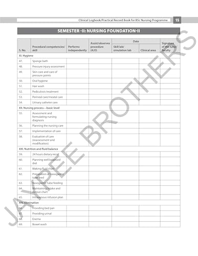 Clinical Logbook/Practical Record Book for BSc Nursing Programme by I. Clement | Complete Clinical Record Book as per Revised INC Syllabus for BSc Nursing Students, All 8 Semesters (4-Year Programme)