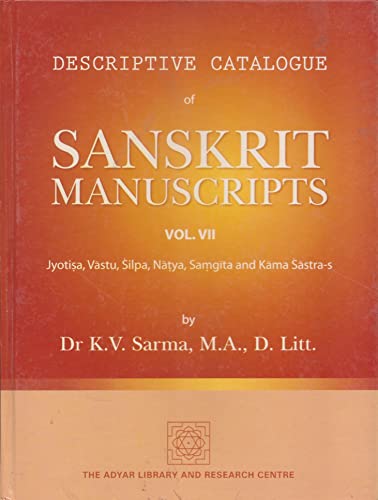 Descriptive catalogue of Sanskrit manuscripts Vol. VII book cover