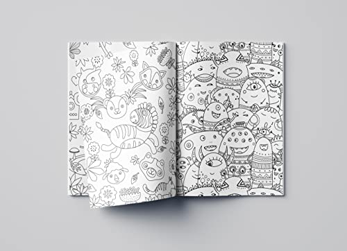 Doodle Coloring For Kids - Blue Edition