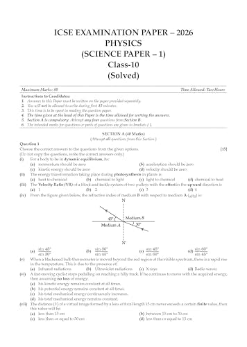 Oswaal ICSE 10 Previous Years' Solved papers | Year-wise (2017-2026) | Class 10 Physics | Chemistry | Maths | Biology | History & Civics | Geography | Hindi | English 1 | English 2 | For 2027 Exam