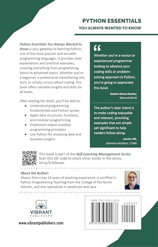 Python Essentials You Always Wanted to Know: Beginner's Guide to Python Programming, Data Structures, Data Analytics with Hands-On Coding Exercises (Self-Learning Management)
