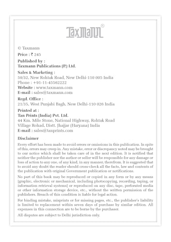Taxmann's Constitution of India [Bare Act without Comments | AIBE] – AIBE-compliant Reference Presenting the Complete | Unaltered Text with Amendments | Schedules | Others
