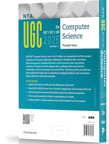 Pearson NTA UGC NET Computer Science Paper 2 2026 2nd Edition | For NET/SET/JRF | Solved 2025–26 Papers, PYQs, DBMS, OS, DSA, AI & Networks (UGC preparation series 2026)