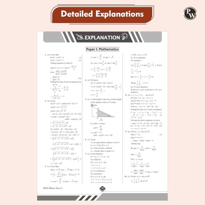 PW UPSC NDA/NA National Defence Academy Naval Academy 10 Previous Year Solved Papers 2019-2025 & 10 Mock Tests with 20 OMR Sheets For NDA Exams 2025-2026 [Paperback] PW