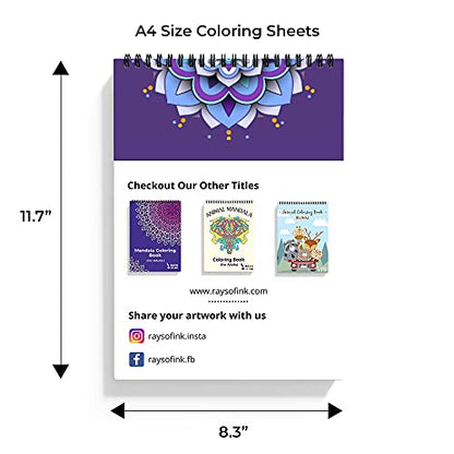 Rays Of Ink Mandala Coloring Book For Young Adults | Enhances Fine Motor Skills & Keeps You Engaged | 120 GSM Thick Paper