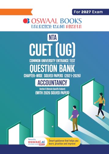 Oswaal NTA CUET (UG) Chapter-wise Solved Papers Question Bank | Accountancy | PYQs (2021–2026) NCERT aligned MCQs | With Solved Paper 2026 | For 2027 Exam | With Oswaal AI