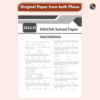 PW UPSC NDA/NA National Defence Academy Naval Academy 10 Previous Year Solved Papers 2019-2025 & 10 Mock Tests with 20 OMR Sheets For NDA Exams 2025-2026 [Paperback] PW