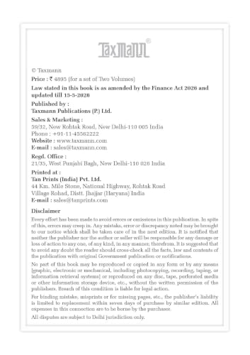 Taxmann's GST Manual with GST Law Guide & Digest of Landmark Rulings [Finance Act 2026] – Flagship Two-Volume GST Reference—Uniquely Annotating Each Section of the CGST | IGST | UTGST Acts