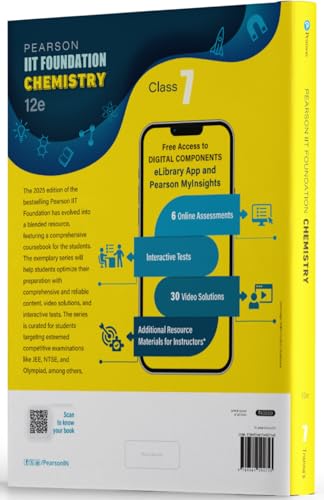 Pearson IIT Foundation'25 Chemistry Class 7 | For JEE, NTSE & Olympiad Exams | As per CBSE, ICSE & State Curriculums | Free acess to 6 Online Assessments, 30 Video Solutions & Interactive Tests via Pearson MyInsights & elibrary | 12th edition