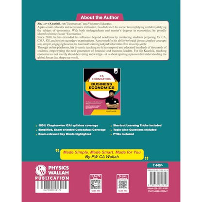 PW CA Foundation Business Economics By Love Kaushik For September 2026 l Including Chapterwise ICAI Syllabus Coverage | Short Tricks & PYQs | Topicwise Questions