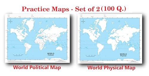 Outline Practice map of World (Both Political and Physical Map) | A-4 Big Size | Set of 100 Maps | Printed on High Grade Paper | Multipurpose maps For ... Assignments, Projects, Practical Paper etc.